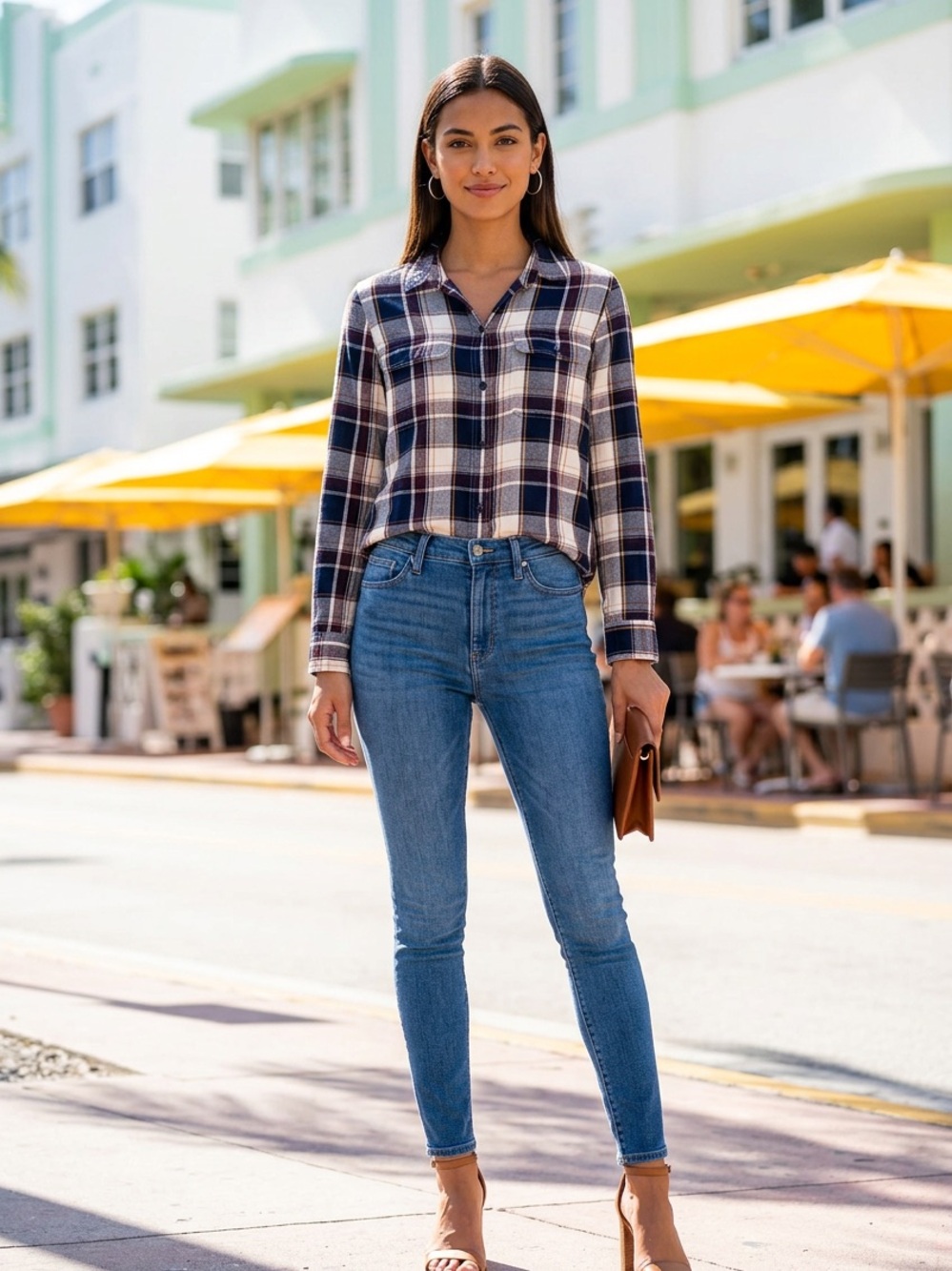 Madewell Classic Plaid Long Sleeve Button Down Women’s M 2 Pocket Preppy Shirt